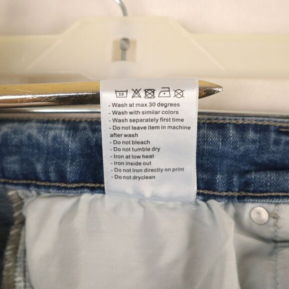 Serenede Jeans Men's 36x32 Blue Denim Distressed Skinny Slim Light Wash Ripped - Picture 8 of 14